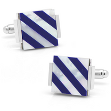 FLOATING MOTHER OF PEARL STRIPED ALEXANDER CUFFLINKS