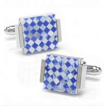 MOTHER OF PEARL CHECKED CUFFLINKS