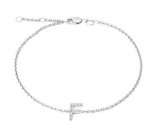 Diamond Initial Bracelet Letter E | TheNetJeweler