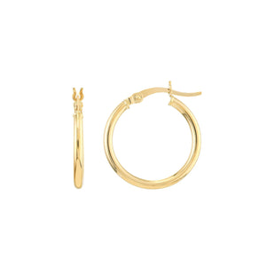 14K GOLD 2MM .75" HOOPS