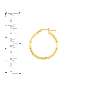 14K GOLD 2MM .875" HOOPS