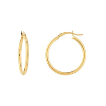 14K GOLD 2MM .875" HOOPS