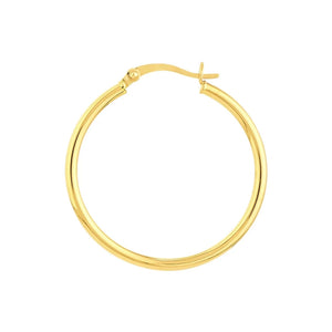 14K GOLD 2MM 1" HOOPS