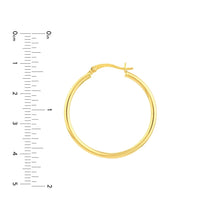 14K GOLD 2MM 1" HOOPS