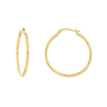 14K GOLD 2MM 1" HOOPS