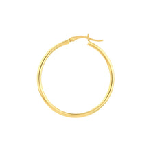 14K GOLD 2MM 1.25" HOOPS