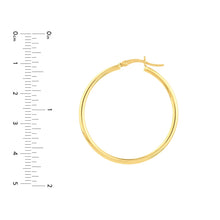 14K GOLD 2MM 1.25" HOOPS