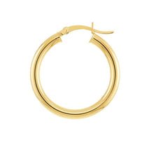 14K GOLD 3MM .75" HOOPS