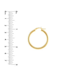 14K GOLD 3MM 1" HOOPS