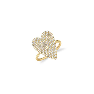 14K GOLD DIAMOND SMALL JANINE HEART RING