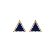 14K ROSE GOLD DIAMOND LAPIS LAURIE STUDS