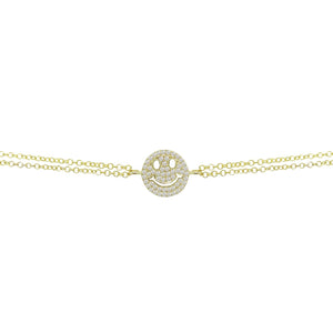Diamond Smiley Bracelet in 14k Yellow Gold