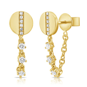 14K GOLD DIAMOND HANGING YOLANDA EARRINGS