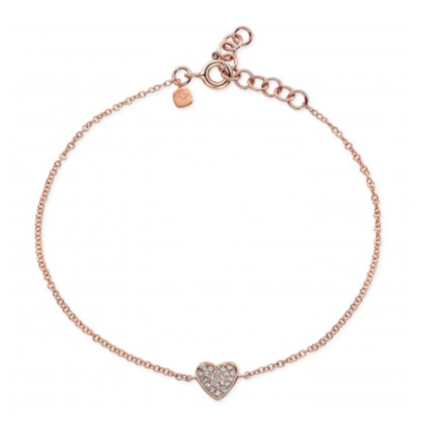 14K GOLD DIAMOND MINI HEART BRACELET (ALL COLORS)