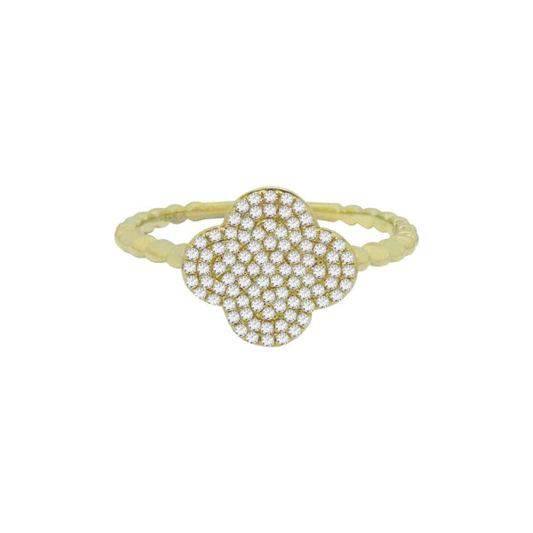 14K GOLD DIAMOND SELMA CLOVER RING