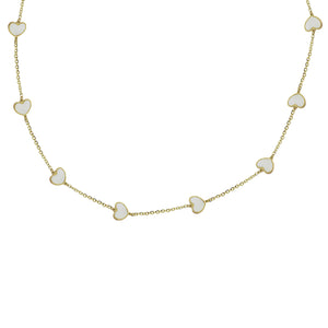 14K GOLD MOTHER OF PEARL MEGAN HEART NECKLACE