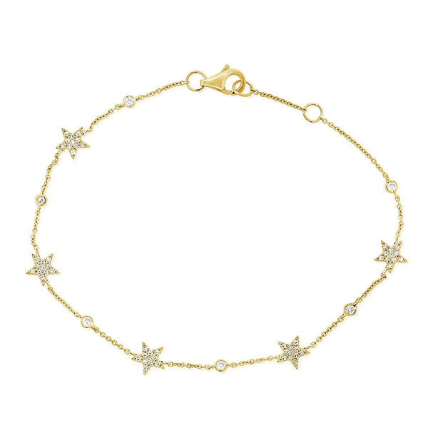 14K GOLD DIAMOND JULIE STAR BRACELET