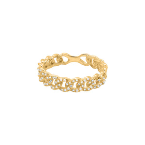 14K GOLD DIAMOND CLEO LINK RING