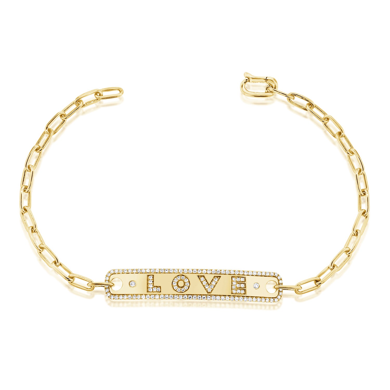 Effy Novelty 14K Yellow Gold Diamond Paperclip Love Bracelet –  effyjewelry.com