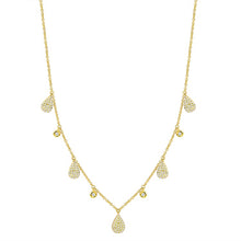 14K GOLD DIAMOND WAVERLY TEARDROP NECKLACE
