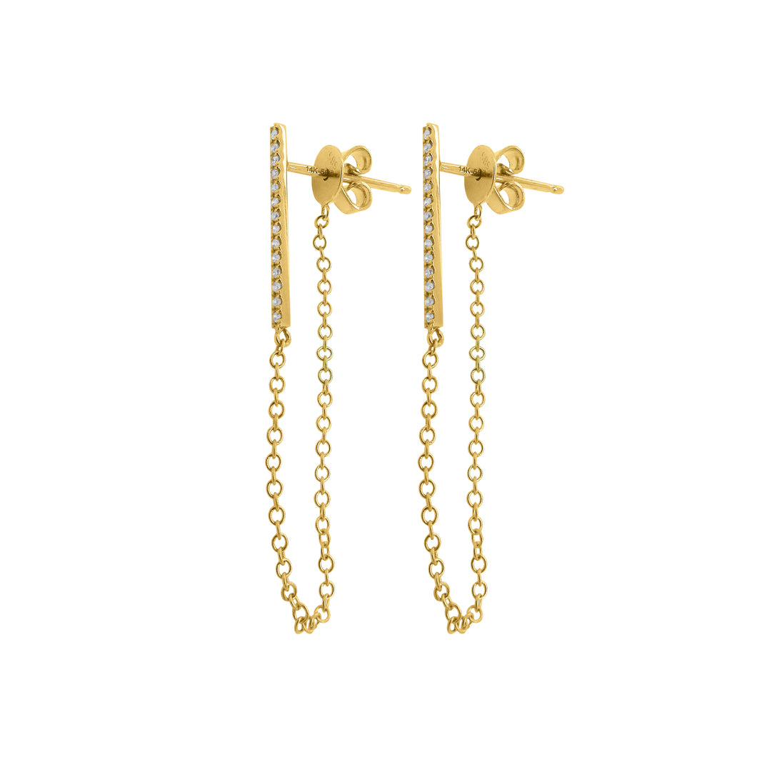 14K GOLD DIAMOND TOBY EARRINGS