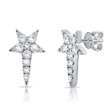 14k GOLD DIAMOND SHOOTING STAR STUDS