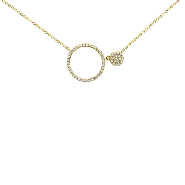 14K GOLD DIAMOND LIELLE OPEN CIRCLE NECKLACE