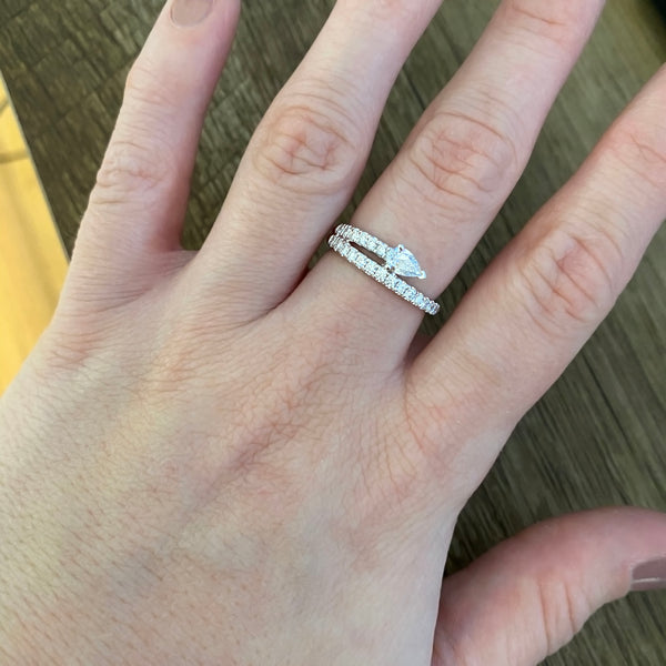 14K GOLD DIAMOND COVE RING
