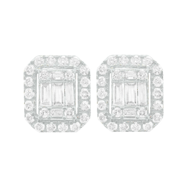 14K GOLD DIAMOND COVE STUDS