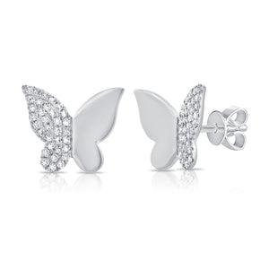 14K GOLD DIAMOND LARGE ROSALIE BUTTERFLY STUDS