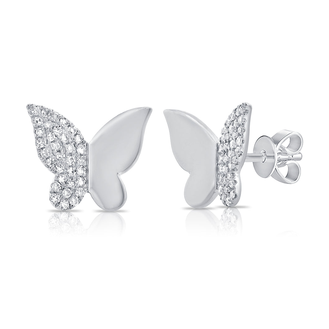 14K GOLD DIAMOND LARGE ROSALIE BUTTERFLY STUDS