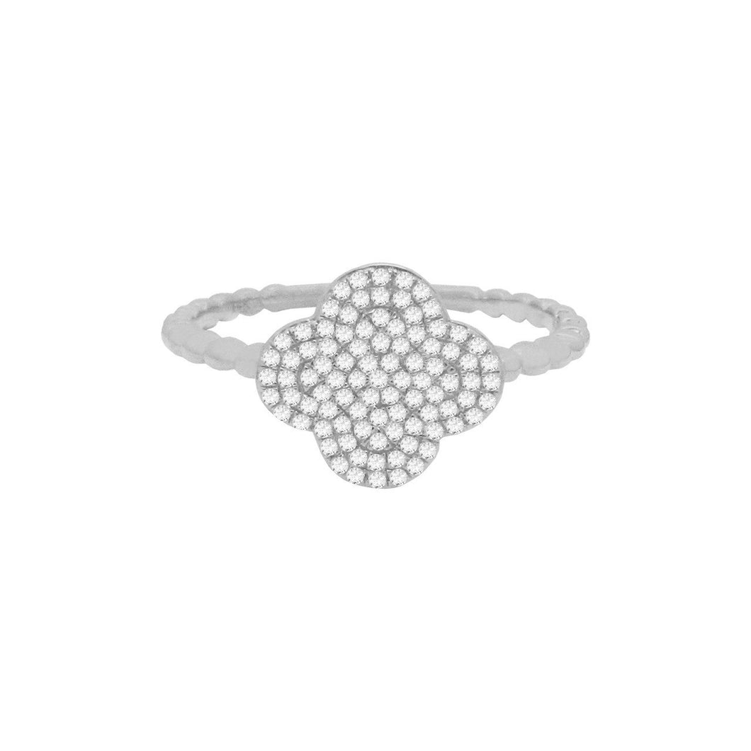 14K GOLD DIAMOND SELMA CLOVER RING