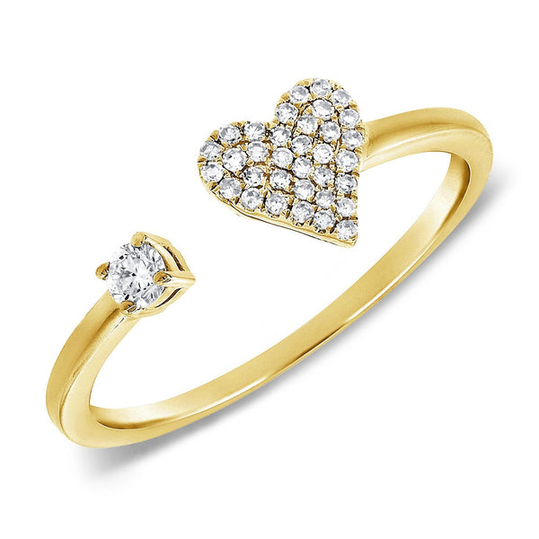 14K GOLD DIAMOND SHELLY HEART RING