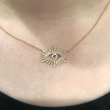 14K GOLD DIAMOND RUBY CELIA NECKLACE (ALL COLORS)