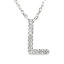 STERLING SILVER DIAMOND INITIAL NECKLACE