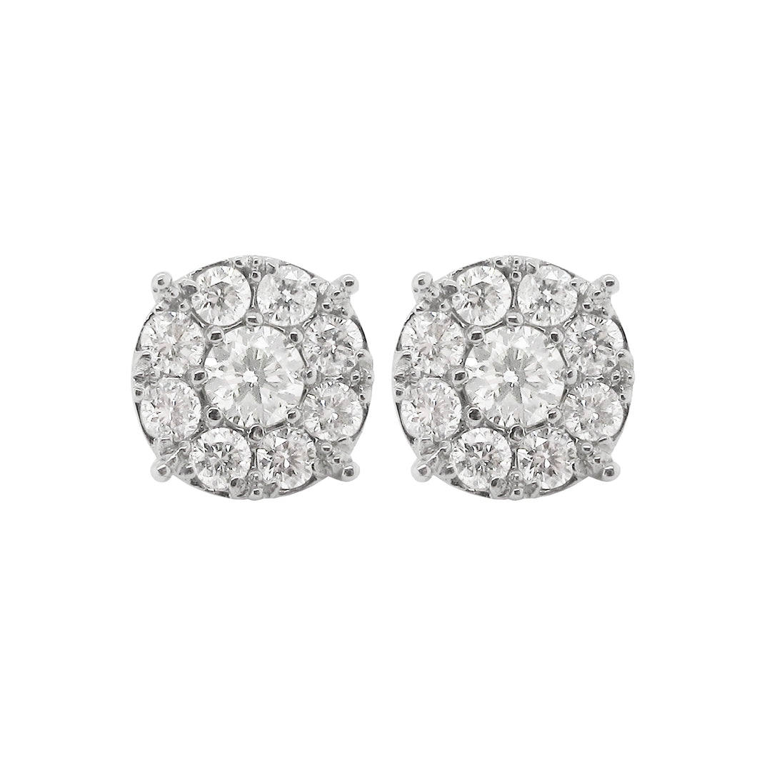 14K GOLD DIAMOND LARGE BELLA STUDS