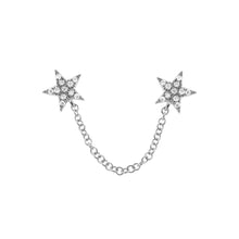 14K GOLD DIAMOND DOUBLE STAR STUD