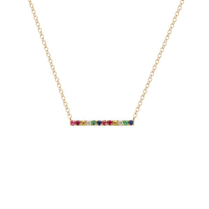 14K GOLD LENNON RAINBOW BAR NECKLACE