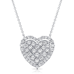 14K GOLD DIAMOND LARGE RAQUEL HEART NECKLACE