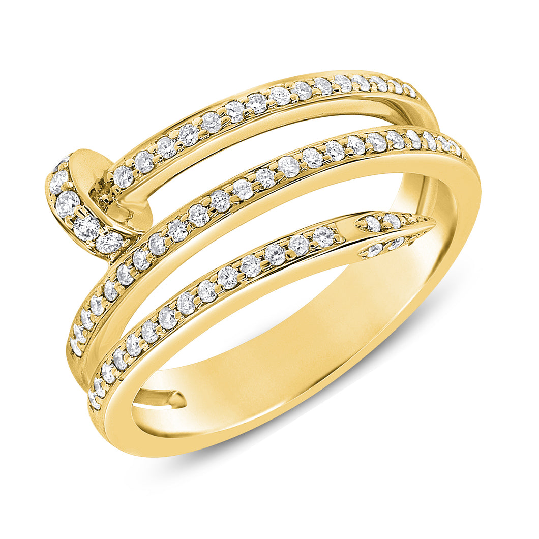 14K GOLD DIAMOND HAZEL NAIL RING