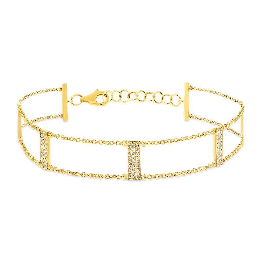  14K GOLD DIAMOND LADDER BRACELET (ALL COLORS)
