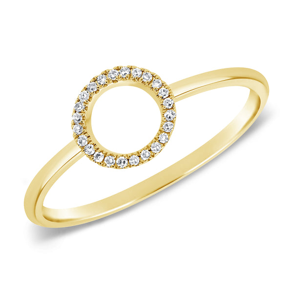 14K GOLD DIAMOND OPEN CIRCLE RING