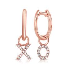14K GOLD DIAMOND XO HUGGIES
