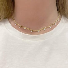 14K GOLD DIAMOND RAYA CHAIN NECKLACE