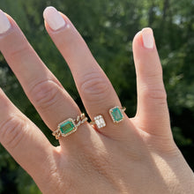 14K GOLD DIAMOND AND EMERALD NYLA RING