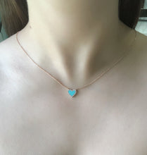 14K GOLD DIAMOND TURQUOISE SMALL HAILEY NECKLACE