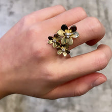 14K GOLD DIAMOND TINA FLOWER RING