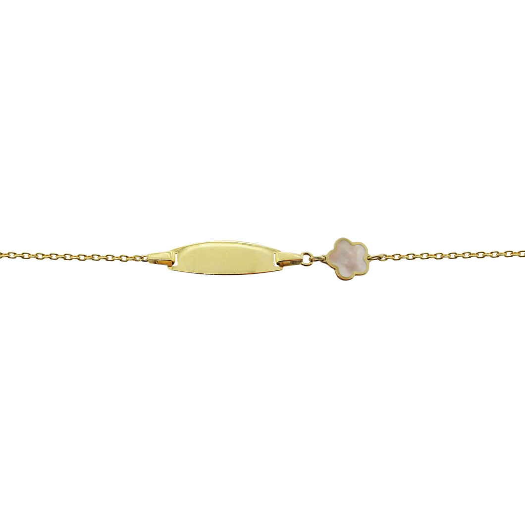 14K GOLD ENGRAVABLE MEGAN FLOWER BABY BRACELET