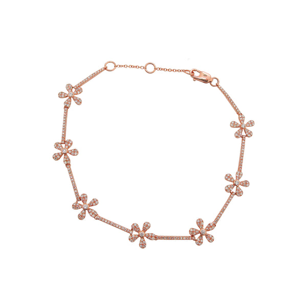 14K GOLD DIAMOND MILLIE FLOWER BRACELET