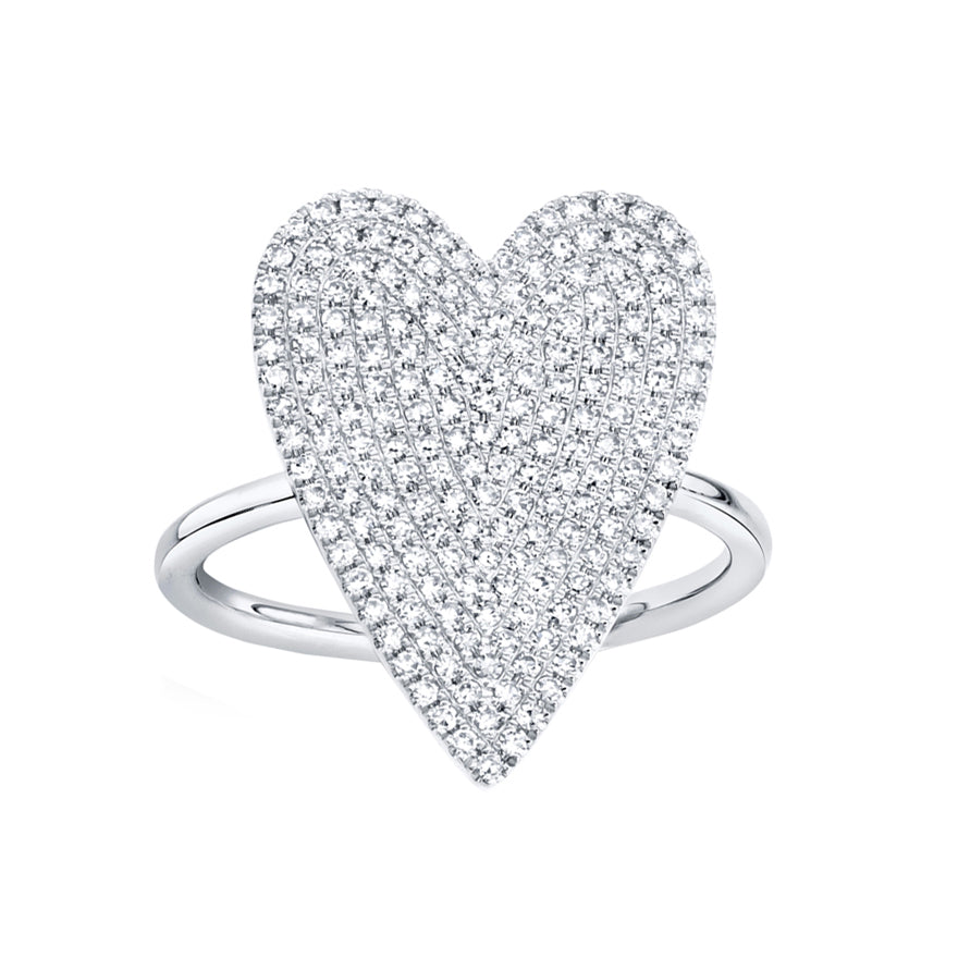14K GOLD DIAMOND LARGE JANINE HEART RING